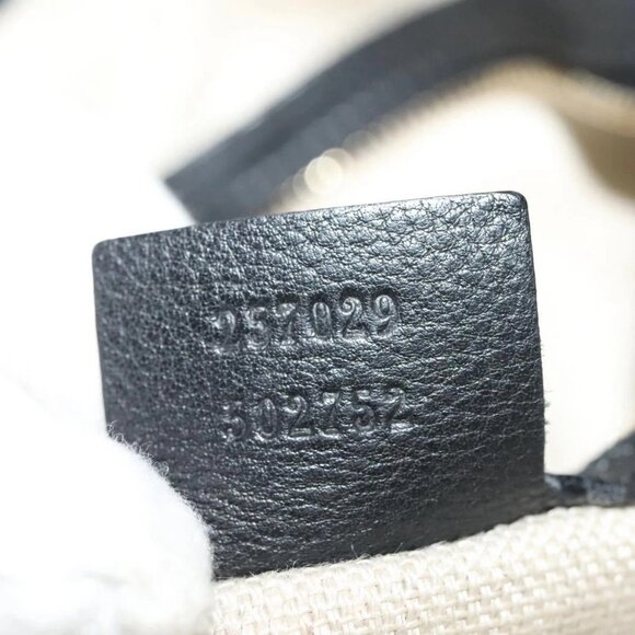 GUCCI Marrakech Tote Bag Leather Black Gold 257029 Auth 137913 - Picture 10 of 16